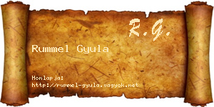 Rummel Gyula névjegykártya